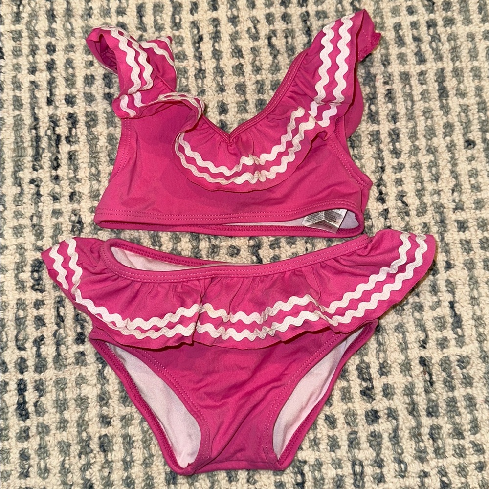 Janie & Jack Ric Rac Ruffle 2-Piece Swimsuit - Picture 2 of 3